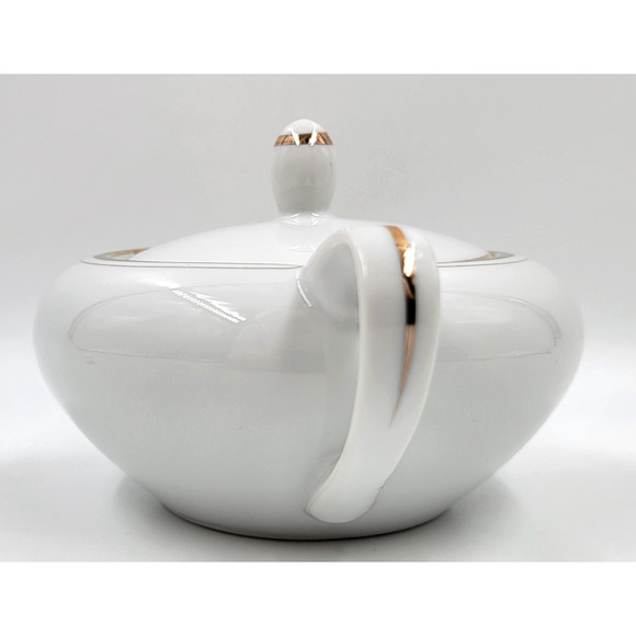 Royalton Fine China Creamer & Sugar Bowl Set Gold Trim Translucent Porcelain - Picture 13 of 16